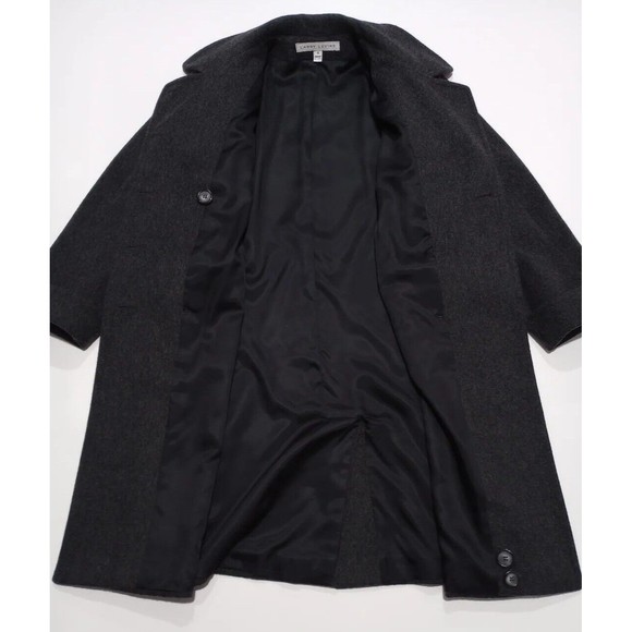 Larry Levine Women's Overcoat Size 8 Gray 100% Wool Double Breasted Winter Coat - Picture 7 of 14